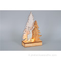 Lampada notturna a forma di albero di Natale in legno a LED